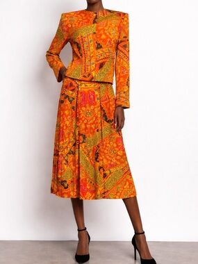 Vintage AUGUST SILK Jacket and Skirt Set 100% Silk